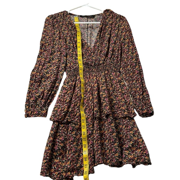 Zara Floral Mini Dress Size S - Picture 7 of 10